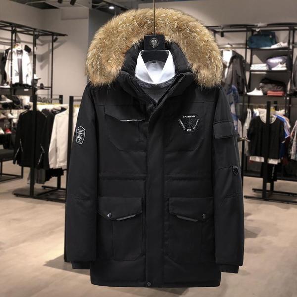 ダウンジャケット メンズ ファーフード着脱 防寒ジャケット 厚手 
