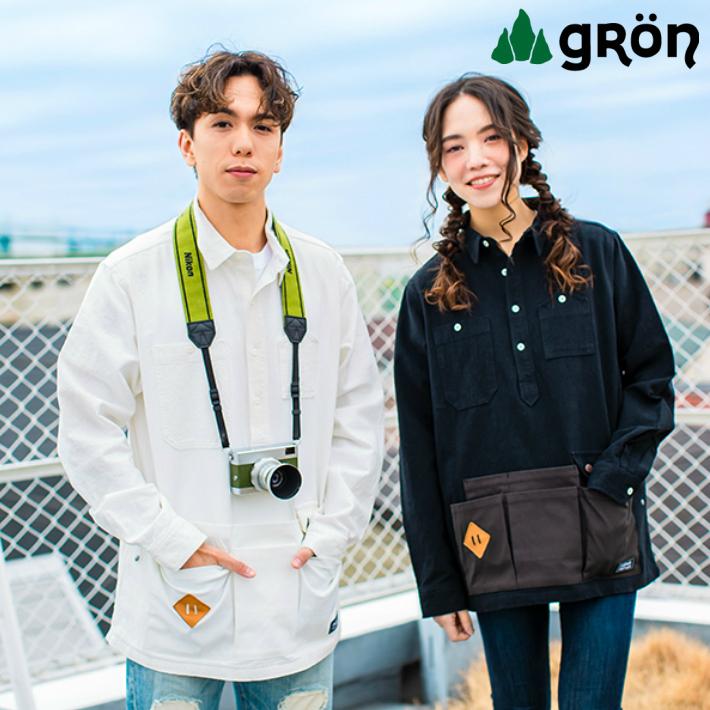 gRon（グローン） 綿麻クラフトマンシャツ 140224 アウトドア キャンプ 