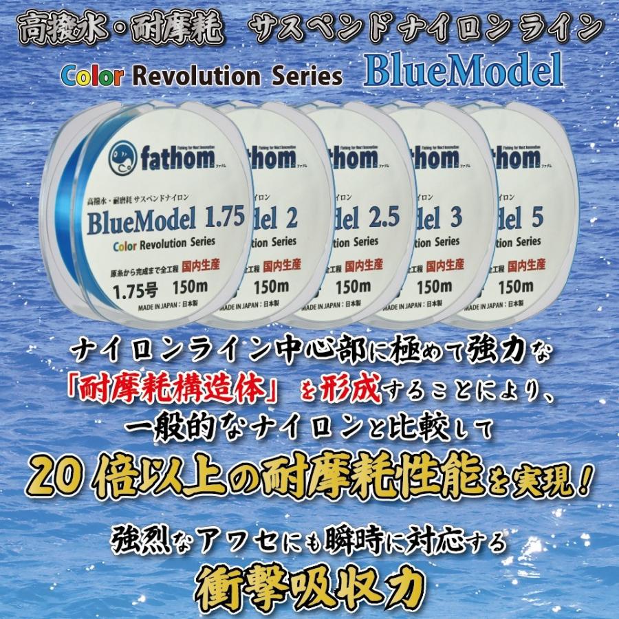 fathom（ファゾム） サスペンド ナイロンライン BlueModel 150m ナイロン 道糸 1.75号 2号 2.5号 3号 5号 高撥水・耐摩耗 釣り糸 | fathom | 03