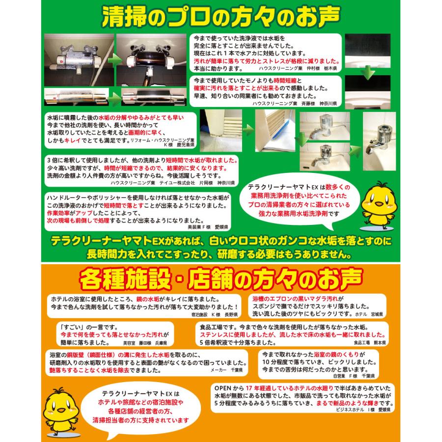 業務用水あか落とし洗剤 テラクリーナーヤマトEX 12本セット 頑固な水垢取りにおすすめの水垢洗剤 |  | 06
