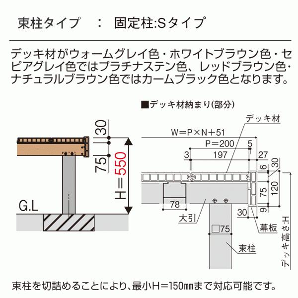 樹脂 人工木 リウッドデッキ200 Sタイプ1.5間6尺（2651×1820mm） 基本セット （YKK AP）｜yamatojyu-ken｜03