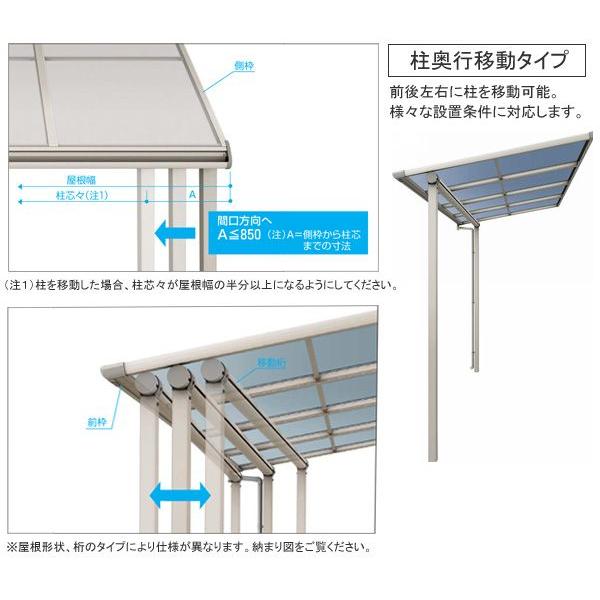 クリアランス特売中 YKK テラス屋根 ソラリア 3.5間×10尺 柱奥行移動