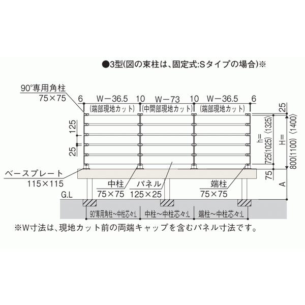 樹脂 人工木 リウッドデッキ200 Tタイプ1.5間4尺 基本3点セット  （ リウッドデッキフェンス3型 T80 + ステップ）｜yamatojyu-ken｜09