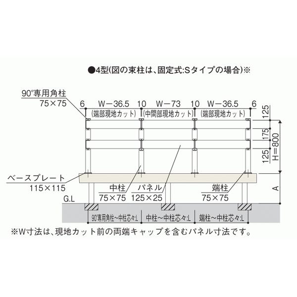 樹脂 人工木 リウッドデッキ200 Tタイプ2間7尺 基本3点セット  （ リウッドデッキフェンス4型 T80 + ステップ）｜yamatojyu-ken｜08