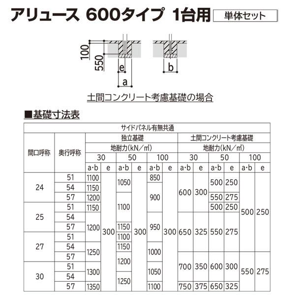 YKK AP カーポート アリュース 600タイプ 1台用 51-27 H22 単体 YKK AP カーポート アリュース 600タイプ 1台用 51-27 H22 単体