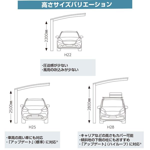 YKK AP カーポート アリュース 600タイプ 1台用 51-27M H25 単体 YKK AP カーポート アリュース 600タイプ 1台用 51-27M H25 単体