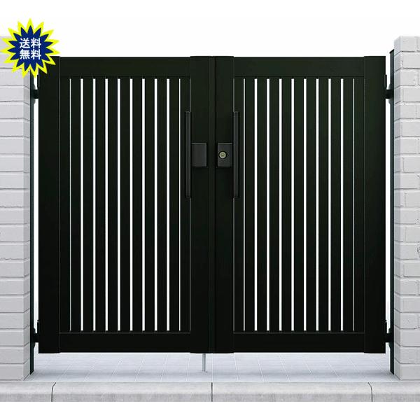 アルミ門扉 YKK AP 両開き シンプレオ門扉 4型 門柱セット 08-14(全幅1806)