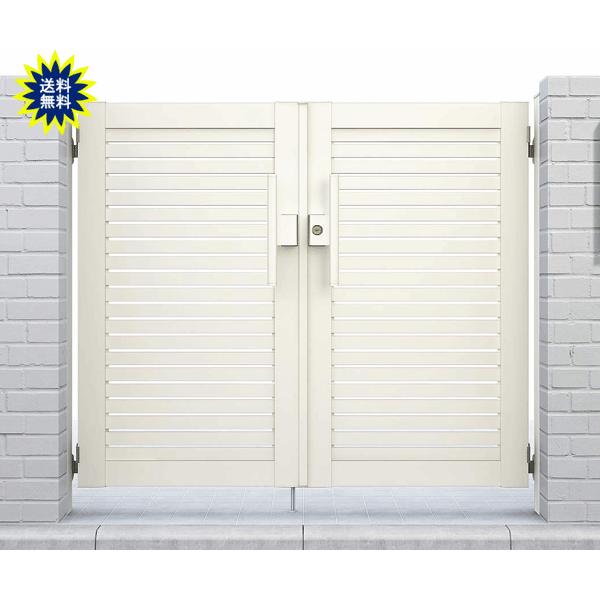 アルミ門扉 YKK AP 両開き シンプレオ門扉　5型　門柱セット　09-12(全幅2006)