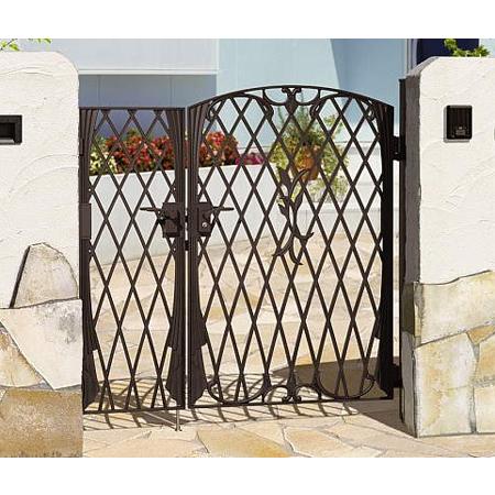 新品本物 フェアル2型 門柱タイプ 門扉 花や緑をモチーフにした優美なシルエットのアイアン門扉 親子開き 三協アルミ 鋳物 アイアン 0410 0810 ドア 扉 板戸 障子 Basquettotal Com