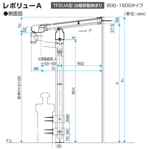 ご確認用 テラス屋根 レボリューA TF2UA フラット型 2.0間4尺 出幅移動