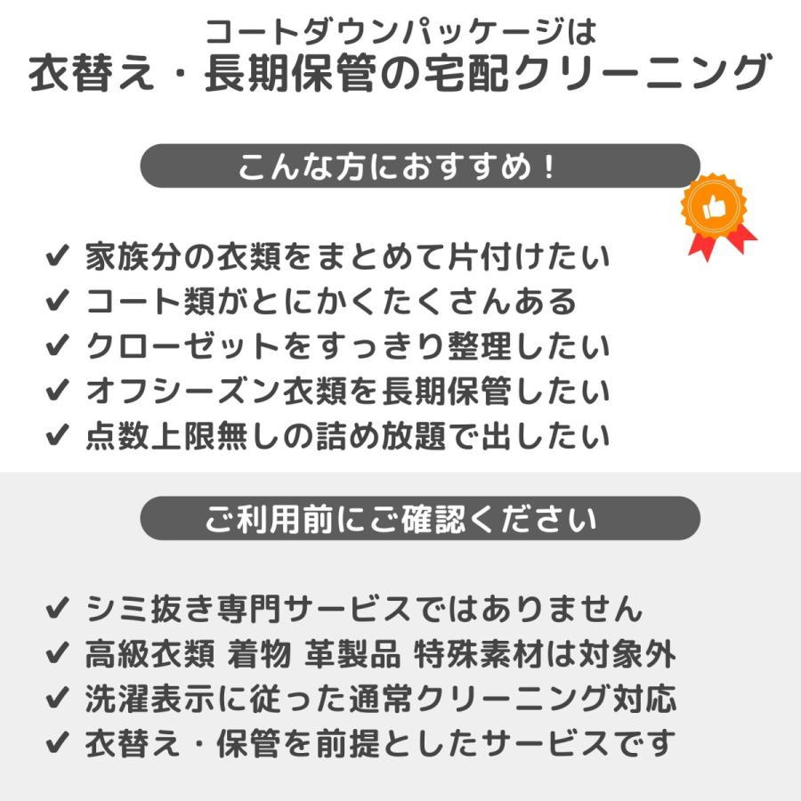衣替え 宅配クリーニング コート ダウン アウター 保管 詰め放題 点数上限無し Lサイズ 家族分 長期保管 冬物 まとめて 収納 整理 クローゼット 送料無料の画像
