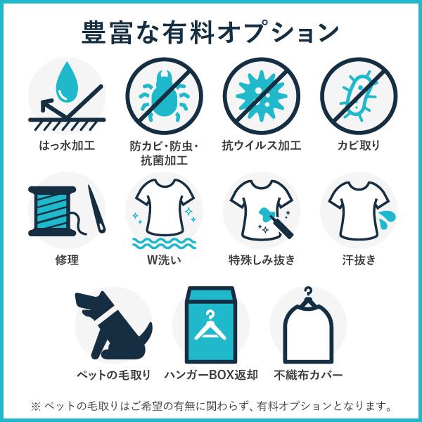 保管なし クリーニング 宅配 20点 まで 詰め放題 ハンガー仕上げ 送料無料 シミ抜き無料 コート スーツ ワンピース ダウン 衣替え 毛玉取り 防虫 抗菌 除菌｜yamatoya-cleaning｜11