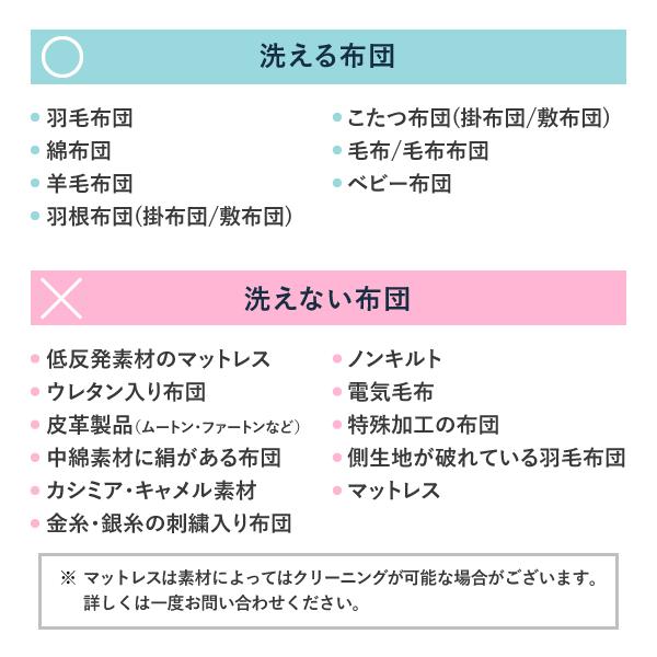 クリーニング 宅配 mix 布団2枚と衣類5点まで 詰め放題 保管付き 保管 送料無料 ダウン ふとん 掛布団 毛布 打ち直し ワンピース シミ抜き無料 ベビー布団の画像