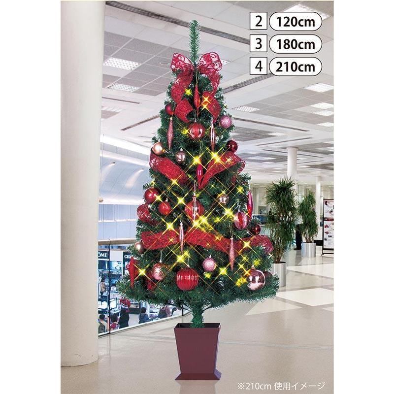 店舗・イベント用品 クリスマス ツリー・リース セットツリー(四角ポット付)モーブ120cmの画像