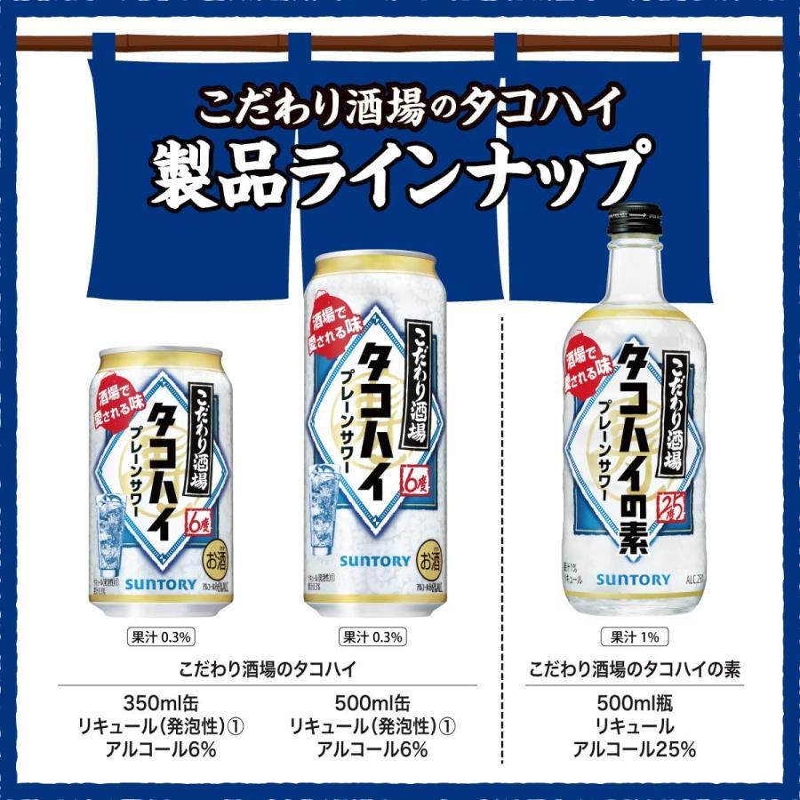 サントリー こだわり酒場のタコハイ プレーンサワー 500ml 6度 24本入り【5,000円以上送料無料】【ケース品】｜yamaya-shop｜02