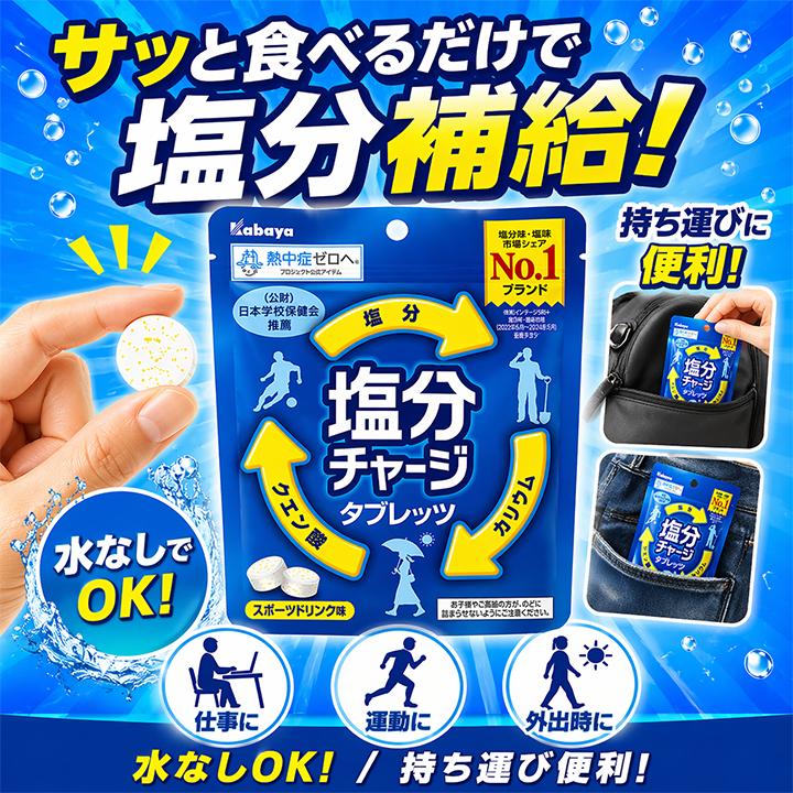 Kabaya 塩分チャージ タブレット スポーツドリンク味 200個 訳あり