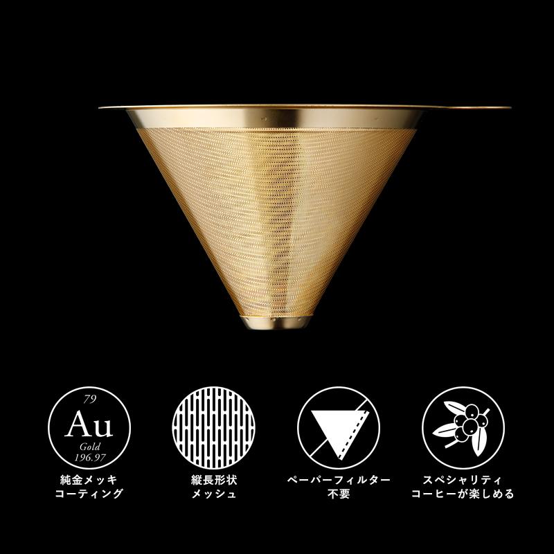 cores コレス GOLD CONE FILTER ゴールドコーンフィルター 2〜4杯用 C261GD コーヒーフィルター ドリップ