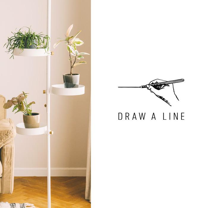 DRAW A LINE ドローアライン トレイ 突っ張り棒 用 パーツ 縦 つっぱり