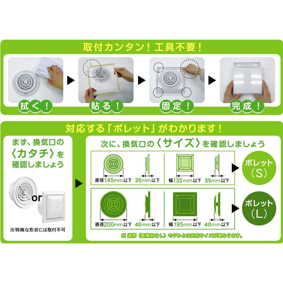 おうちのマスク ポレット ｌサイズ 吸音 断熱材付き フィルター付き換気口カバー 吸気口 後付け 埃 ほこり 花粉対策 花粉 遮断 カット キョーワナスタ くらしのもり 通販 Paypayモール