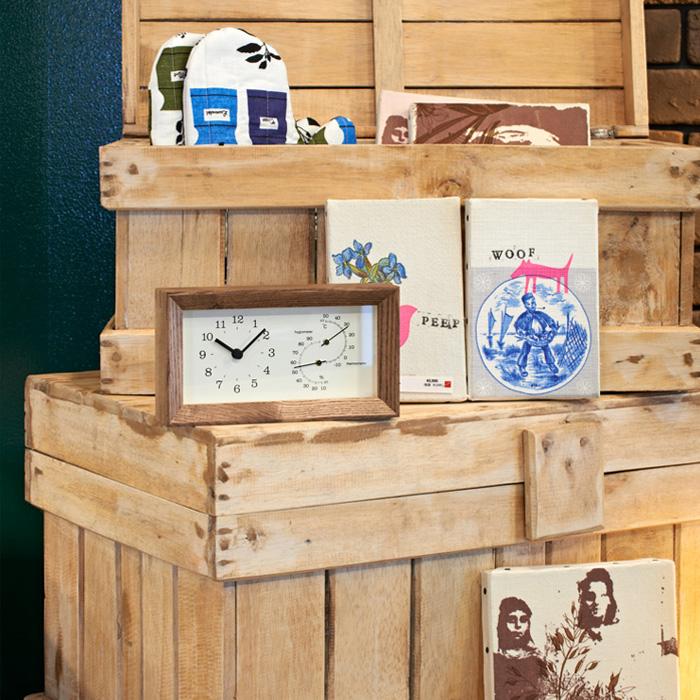 【値下げ】レムノス電波時計温湿時計 【雑貨ショップドットコムオリジナル】 Lemnos 特典付 レムノス FRAME (フレーム) 置き時計 掛け時計