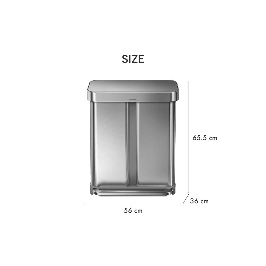 シンプルヒューマン レクタンギュラーステップカン 30L シルバー simplehuman 旧商品 シンプルヒューマン ゴミ箱