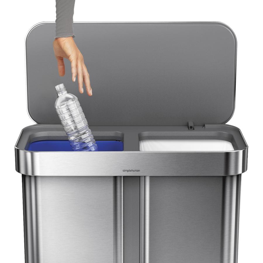 simplehuman 声+センサー式レクタンギュラーゴミ箱58L +コンポスト Amazon｜シンプルヒューマン 自動 ゴミ箱 分別 リサイクル 58L