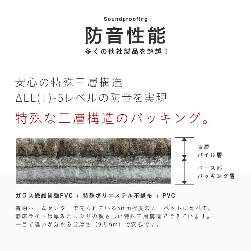 防音カーペット 静床ライト 4ケースセット（40枚） 50×50cm 全10色 防音 タイルカーペット｜yamayuu｜07