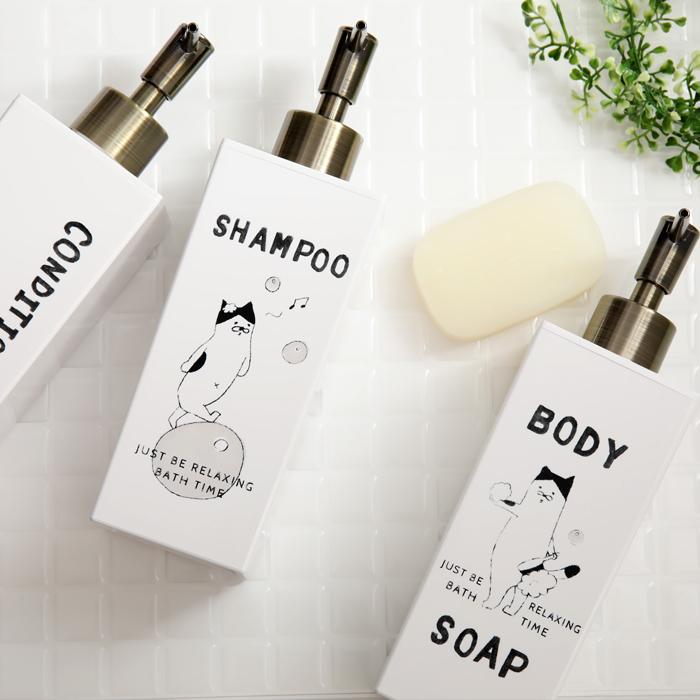 加猫さん ソープディスペンサー 単品 シャンプーボトル コンディショナー ボディソープ 詰め替えボトル ディスペンサーボトル 猫 イラスト 日本製 Sj Kaneko D くらしのもり 通販 Yahoo ショッピング