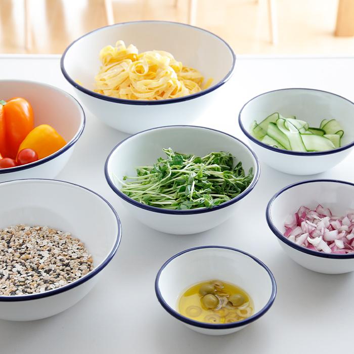 月兎印 特典付 ホーローボール 18cm ネイビー 05007508 琺瑯 ほうろう