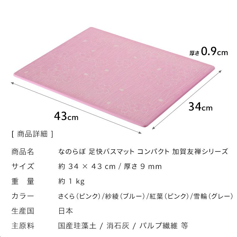 なのらぼ 特典付 珪藻土バスマット 足快バスマット コンパクト 加賀