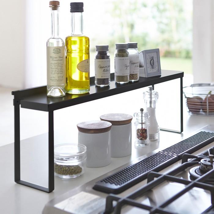 Tower キッチンラック コンロ奥隙間ラック タワー ガスコンロ Ih 棚 コンロ周り キッチン 汚れ防止 キッチン雑貨 47 4784 ホワイト ブラック 山崎実業 Yj 47 くらしのもり 通販 Yahoo ショッピング