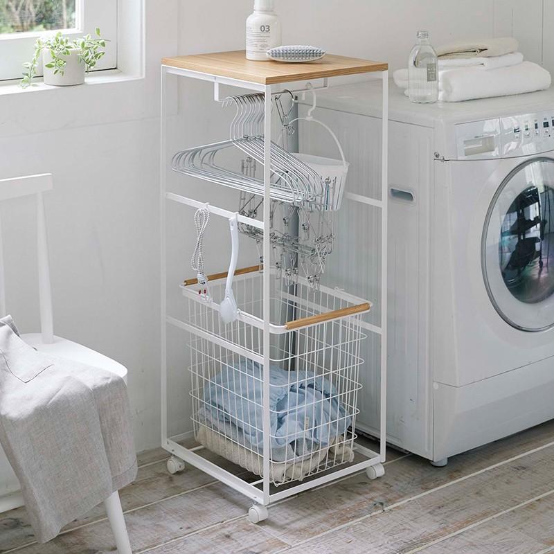 山崎実業 天板付きランドリーワゴン トスカ Tosca 4936 ランドリーラック 洗濯用品収納 ランドリー収納 ハンガーラック 脱衣所 ホワイト Yamazaki Yj 4936 くらしのもり 通販 Yahoo ショッピング