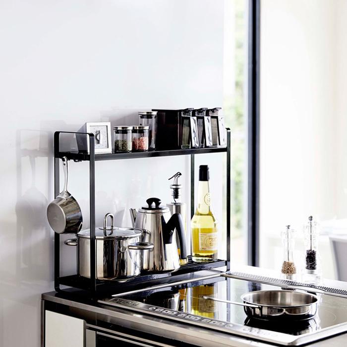 山崎実業 コンロ横ラック2段 タワー Tower 収納棚 調味料 コンロ横 スペース 収納 鍋 キッチンツール 収納ラック ホワイト ブラック 5150 5151 Yamazaki Yj 5150 くらしのもり 通販 Yahoo ショッピング