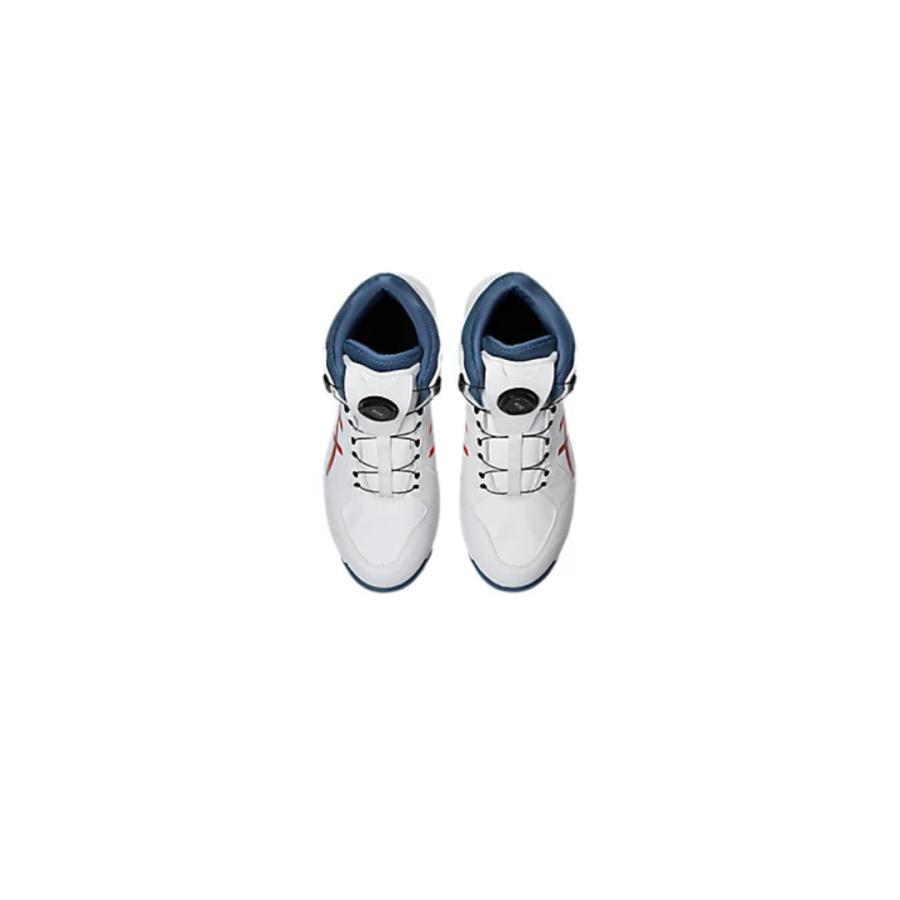ASICS ハイカット安全靴 ホワイト×チェリートマト ウィンジョブ ASICS CP314 100 ホワイト×チェリートマト アシックス
