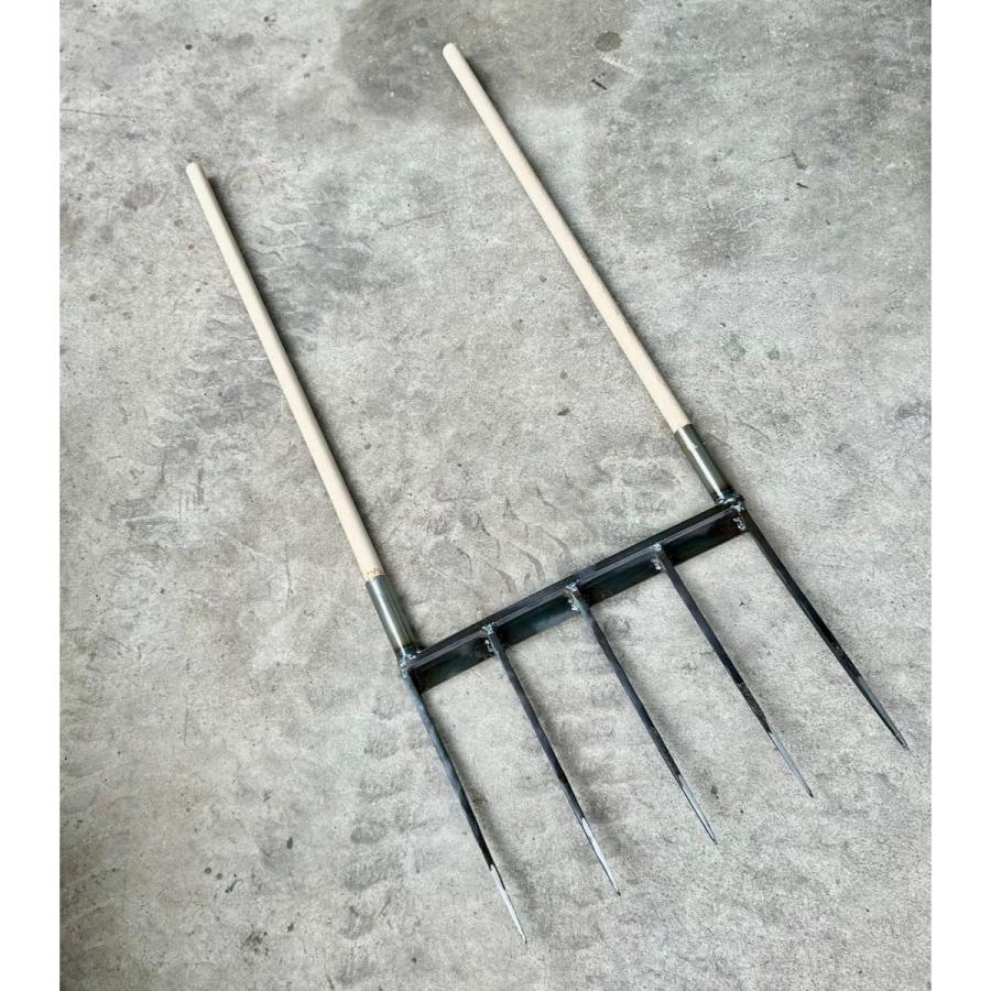 ブロードフォーク(5本爪) 不耕起栽培 鍛造 農具 鍬 山崎製作所 : 鍛造
