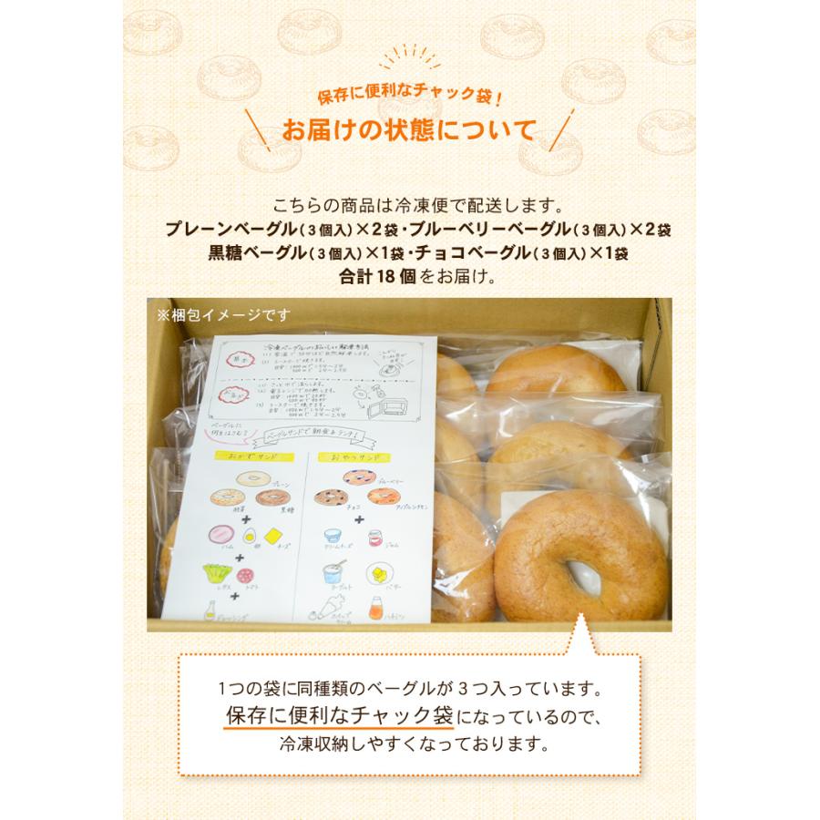 ヤマザキ パン ベーグル 冷凍 11月12日 木曜発送 詰め合わせ 4種類 18