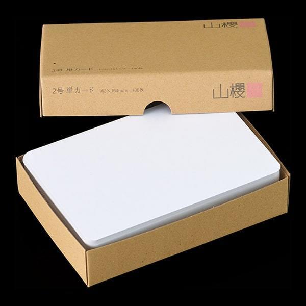 [まとめ売り] 山櫻 単カード 2号 ケント D(厚口) 0.390mm厚 1，000枚 / 挨拶状用 103×154mm 角丸 白 無地 00302003-1000_1