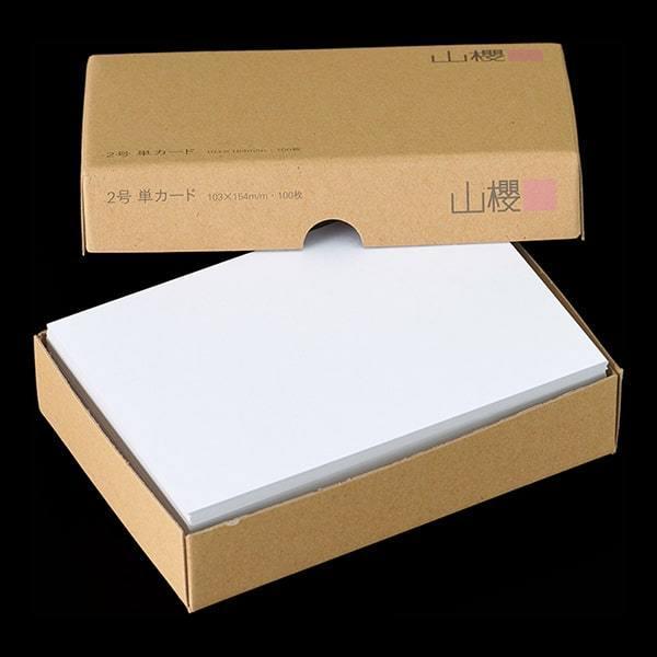 [まとめ売り] 山櫻 単カード 2号 ケント D(厚口) 0.390mm厚 角 1，000枚 / 挨拶状用 103×154mm 白 無地 00302021-1000_1