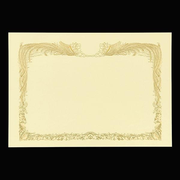[ケース販売] 山櫻 賞状用紙 A3ワイド 金箔枠 横長 マーク用 クリームCoC 100枚 / 436×306mm 縦書き 鳳凰枠 FM 00801118-0100_6