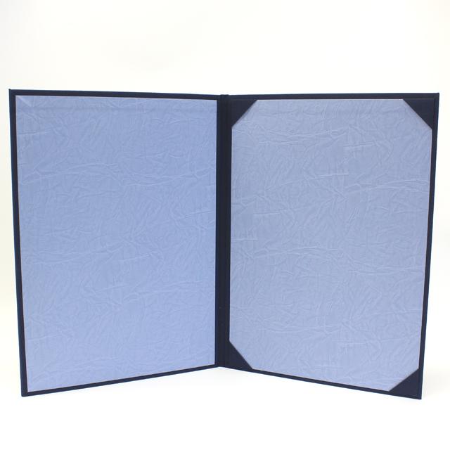 山櫻（YAMAZAKURA） 証書フォルダー A4用 二つ折り 細布 紺 1冊 / 布地