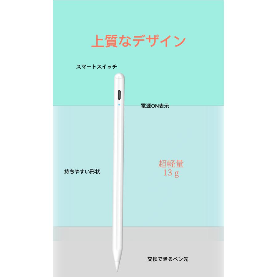 スマホ タッチペン (極細 急速充電 POMペン先）タブレット用タッチペン（超軽量 長時期使用）iPad タッチペン (磁気吸着　高精度)  全機種対応 スマホペン｜yamazawa｜02