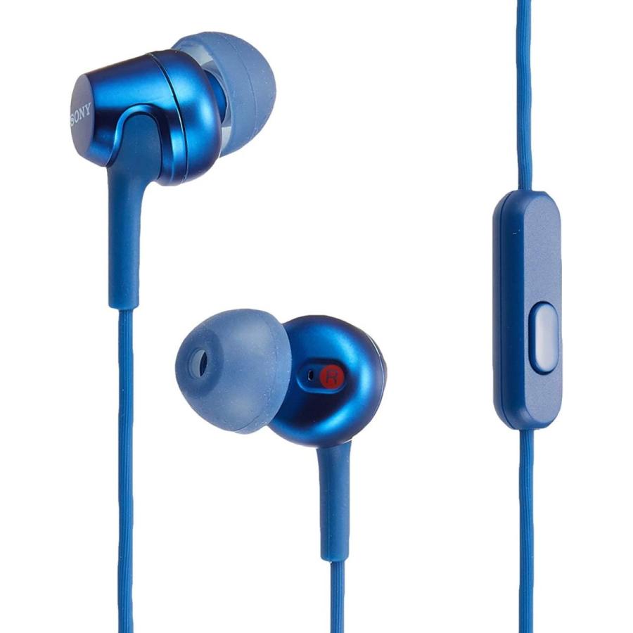 ソニー イヤホン Mdr Ex255ap カナル型 リモコン マイク付き ブルー Mdr Ex255ap L
