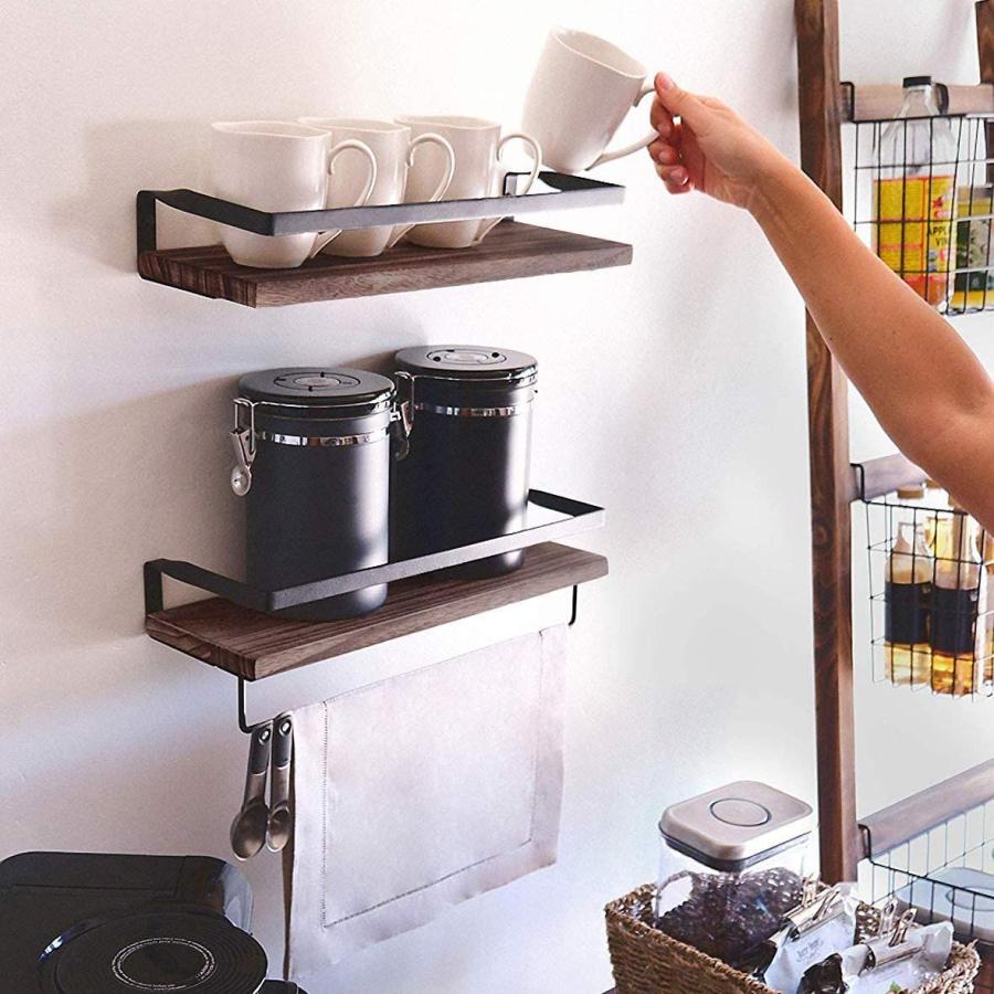 ウォールシェルフ 壁掛け棚 木製 ウォールラック 2点セット 飾り棚 ガード付き キッチン トイレ 壁 棚 収納 アイアン ラック おしゃれ Yammy Yammy 通販 Yahoo ショッピング