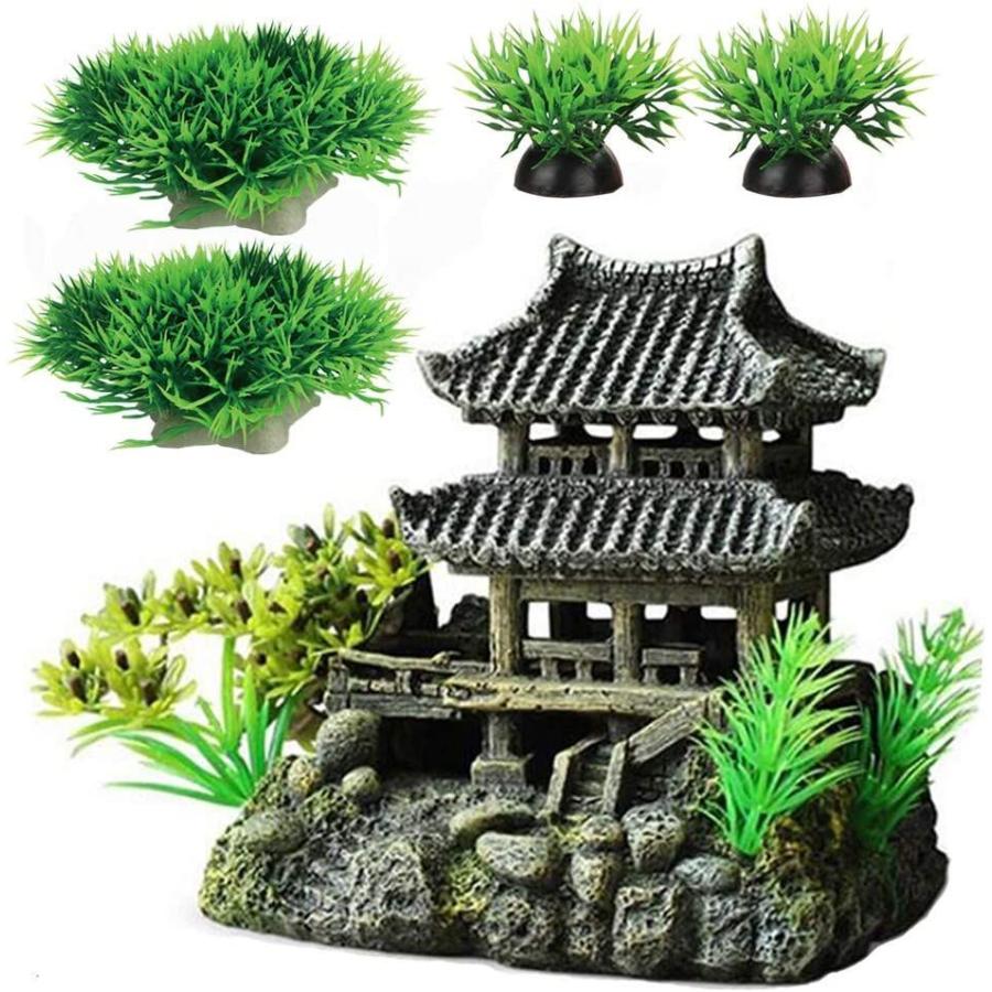 即納特典付き アクアリウム オブジェ 水槽 オーナメント 水槽 アクセサリー 古代の楼閣 観賞魚 熱帯魚 金魚 爬虫類 隠れ家 水族館内装 構築植物 水槽 高い品質 Torefilmes Com Br