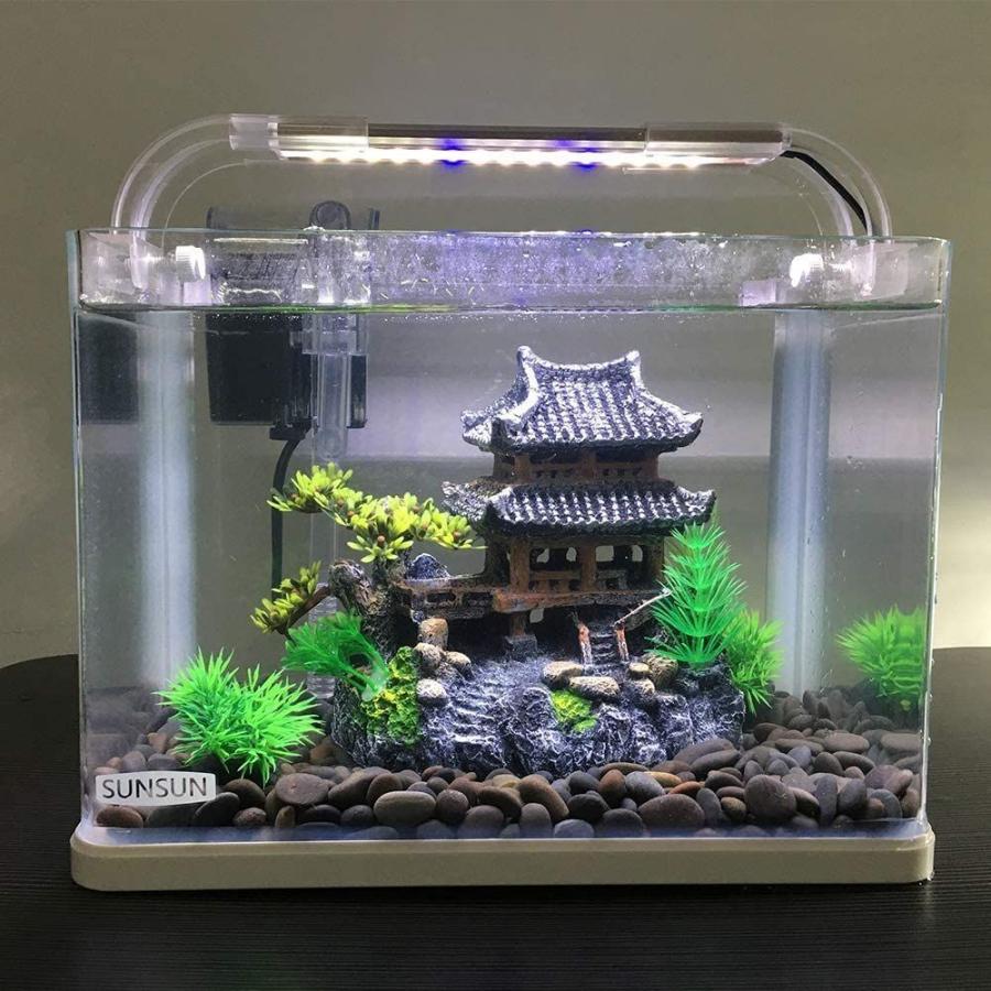 即納特典付き アクアリウム オブジェ 水槽 オーナメント 水槽 アクセサリー 古代の楼閣 観賞魚 熱帯魚 金魚 爬虫類 隠れ家 水族館内装 構築植物 水槽 高い品質 Torefilmes Com Br