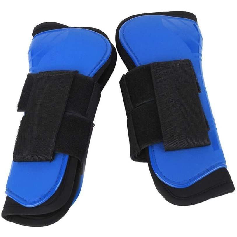 即日出荷 2ペア Pu 馬レッグブーツ 馬ケアブーツ 乗馬用品 前脚と後脚のサポートレギンス 馬用プロテクター ブルー 独創的 Www Aqtsolutions Com