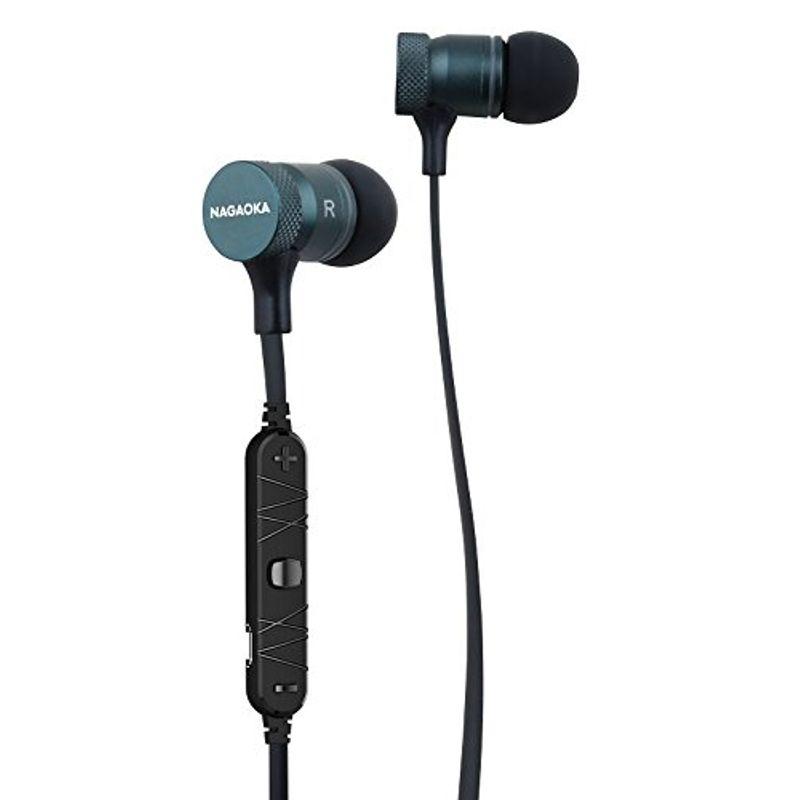 NAGAOKA アルミ製ワイヤレスBluetoothイヤホン ダークグリーン BT805DKGN