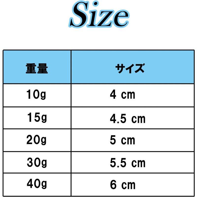 OHF メタルジグ セット 10g 15g 20g 30g 40g アシストフック付き 10個セット スロー ジギング (40g/10個セッ｜yammy-yammy｜02