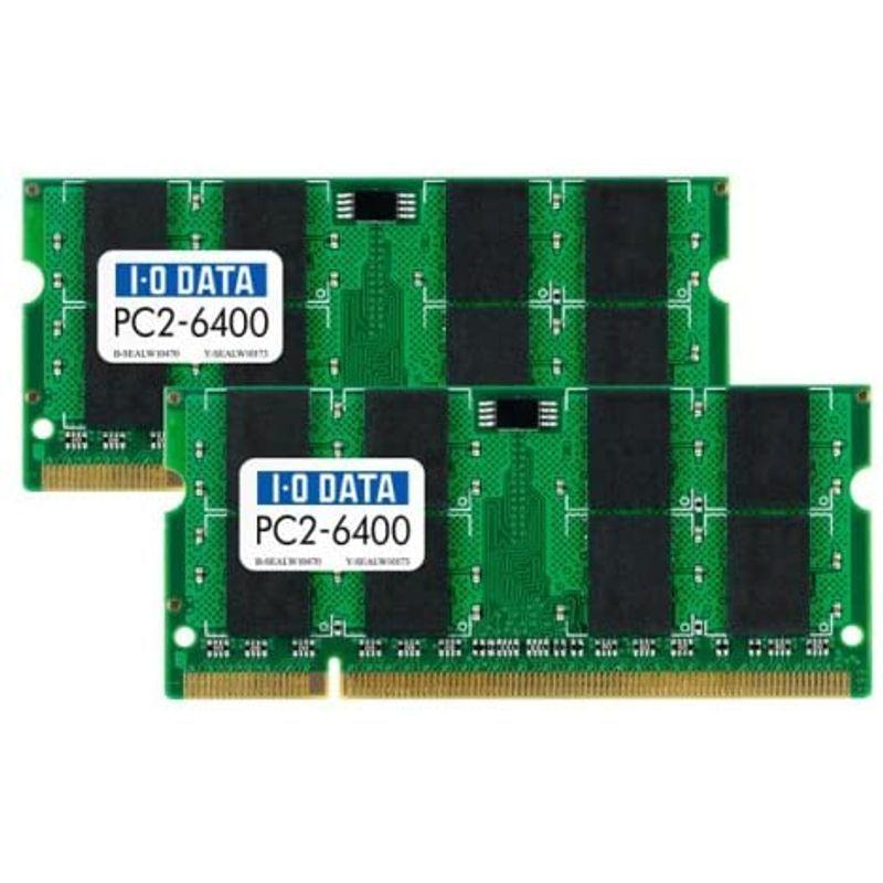 I-O DATA PC2-6400(DDR2-800)対応 200ピン S.O.DIMM 1GBx2 SDX800-1GX2｜yammy-yammy｜02