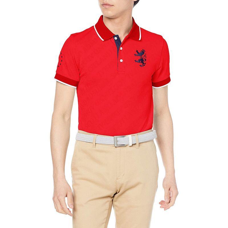 激安大特価 アドミラルゴルフ ゴルフシャツ M Red 40 メンズ ポロシャツ ロゴジャガード トップス